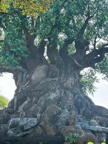 Sculpted animal forms on the Tree of Life at Disney’s Animal Kingdom